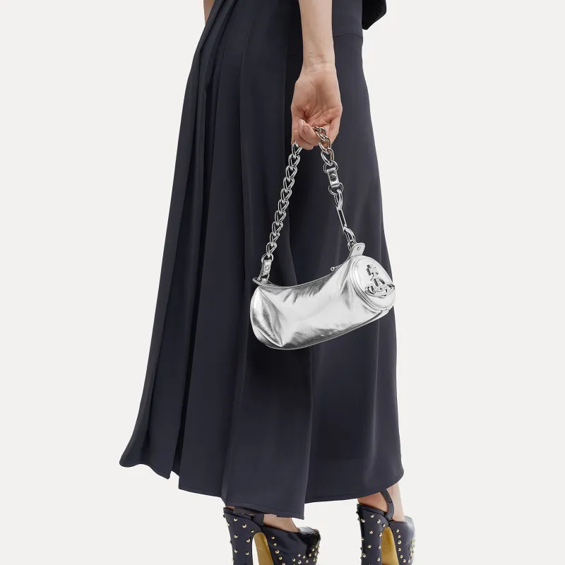 Vivienne Westwood Polyester Cylinder Bag Handbag, Shoulder Bag Women's Silver-4