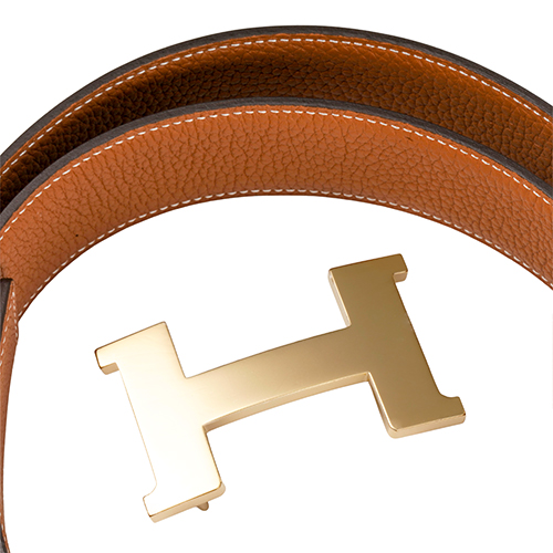 HERMES Constance Light Gold Buckle Togo Calfskin Double