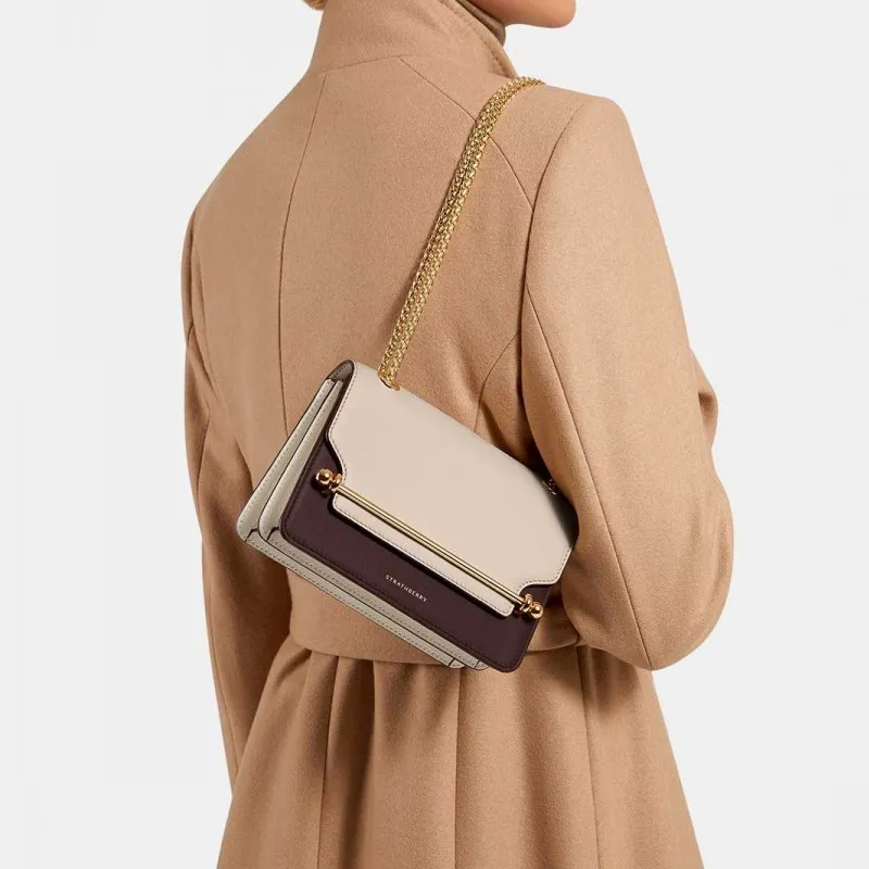 Strathberry Leather Handbag Shoulder Bag Crossbody Bag Mini Women's Beige-3