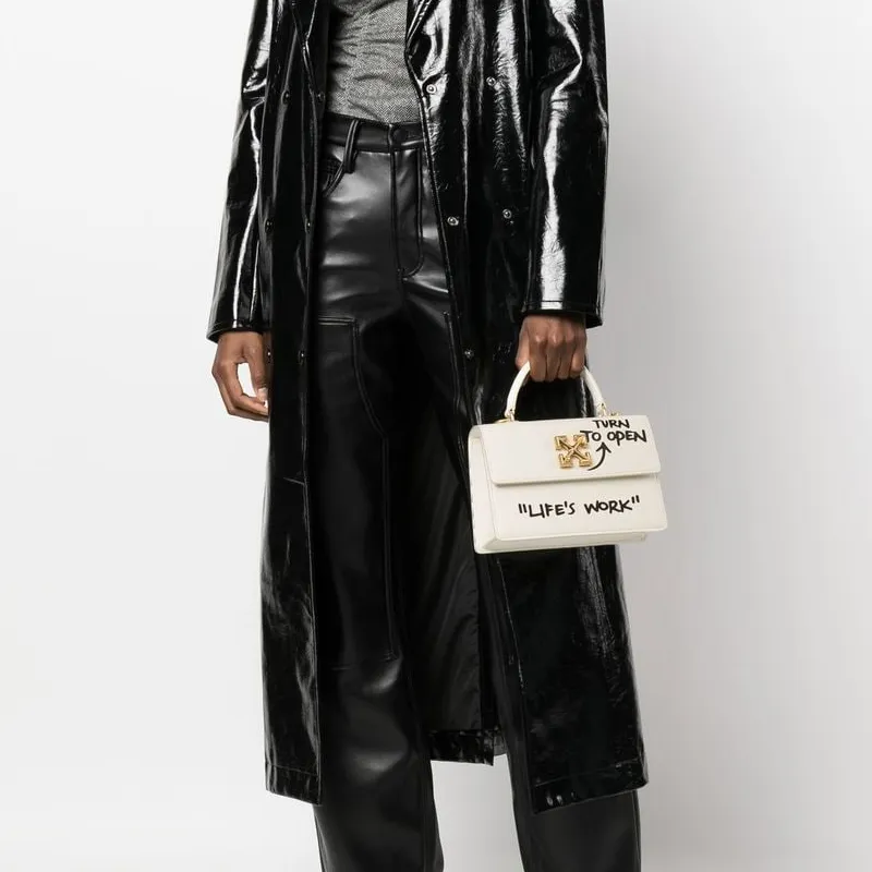 OFF WHITE 1.4 Jitney 'LIFE'S WORK' Bag White-4