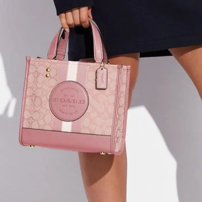 COACH Dempsey Tote 22 In Signature Jacquard With Stripe And Coach Patch-3