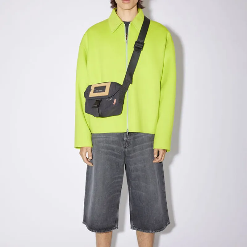 Acne Studios Polyamide Messenger Bag, Shoulder Bag, Crossbody Bag Mini Unisex Black-3
