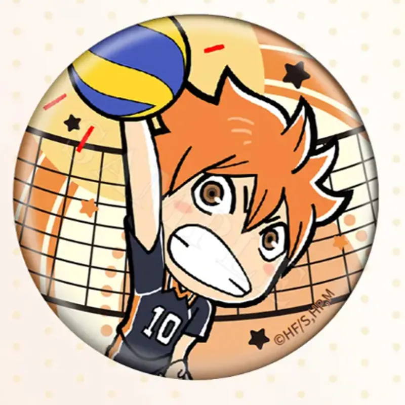 Xhdm Volleyball Junior, Hinata Shoyang & Kageyama Tokio & Tsukishima Hotaru Q Version Double Flash Bar Badge IP Merch-1