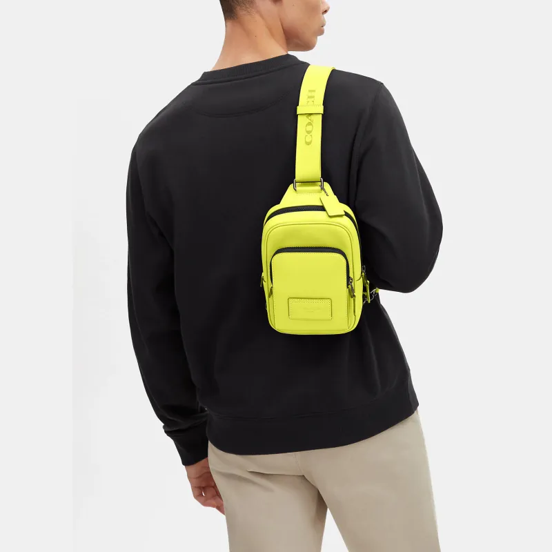 COACH Track Calfskin Shoulder Bags Fanny Pack Sling Bags Mini Unisex Lemon-3