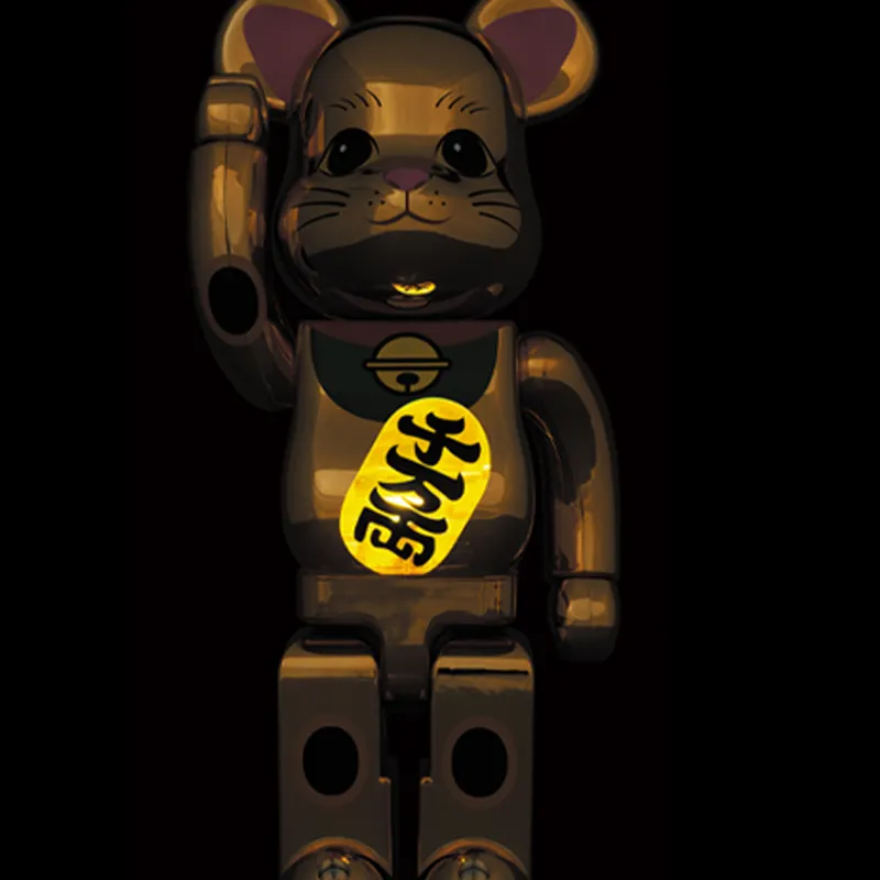 BE@RBRICK Maneki Neko Gold Plated Luminous-2