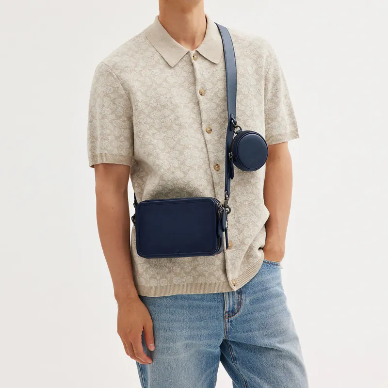 COACH Charter Glove Tanning Combo Bag Crossbody Bag Small Size Men's Navy-4