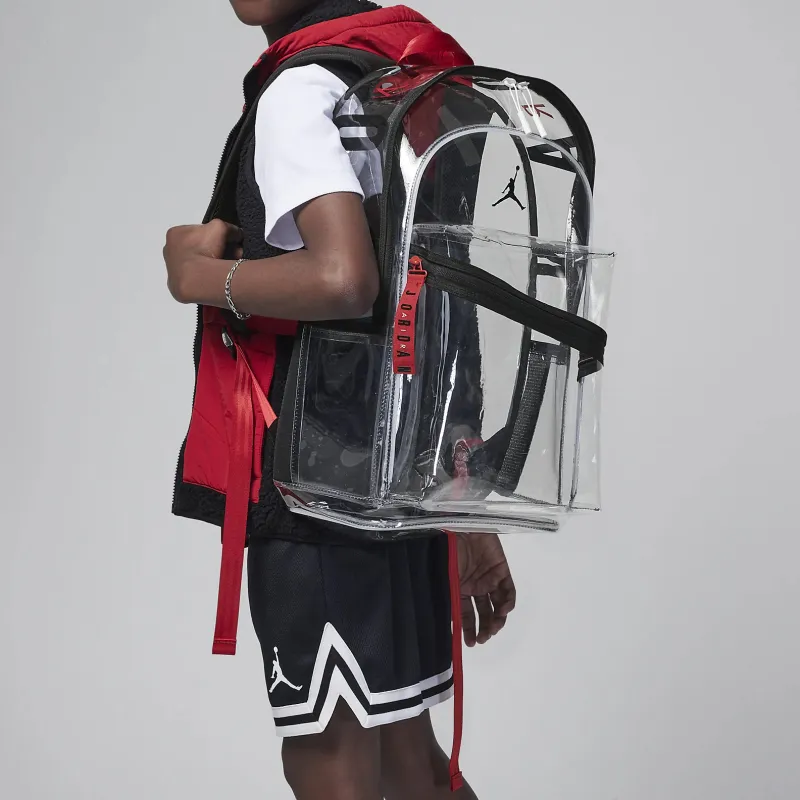 Jordan Polyurethane Patrol Bag Backpack Backpack Regular Men's Transparent/Black-5