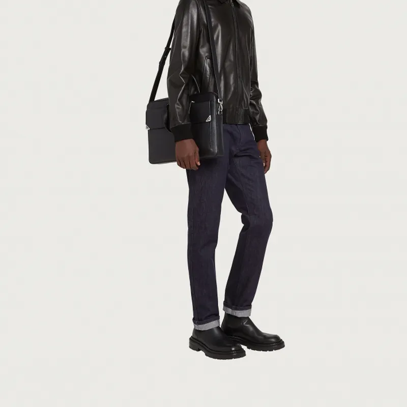 FERRAGAMO Leather Briefcases Men's Black-4