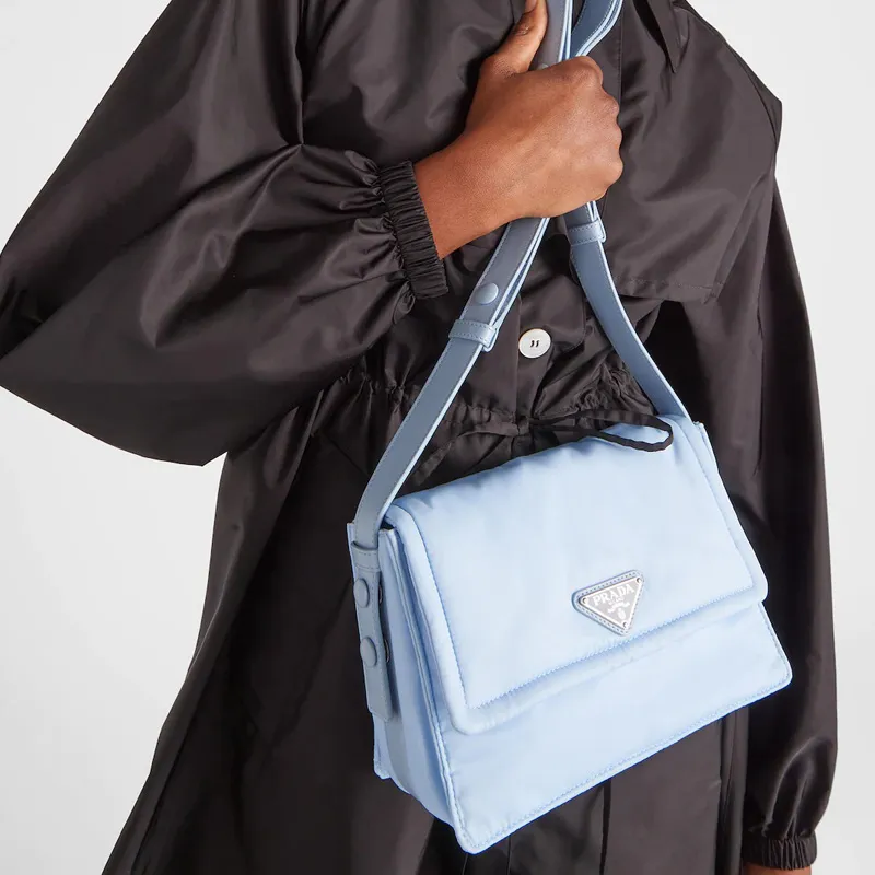 PRADA Recycled Nylon Messenger Bag Shoulder Bag Crossbody Bag Handbag Regular Men's Blue-3