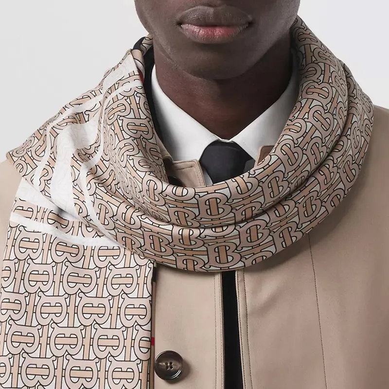 Burberry Silk Scarves Unisex Archive Beige-3
