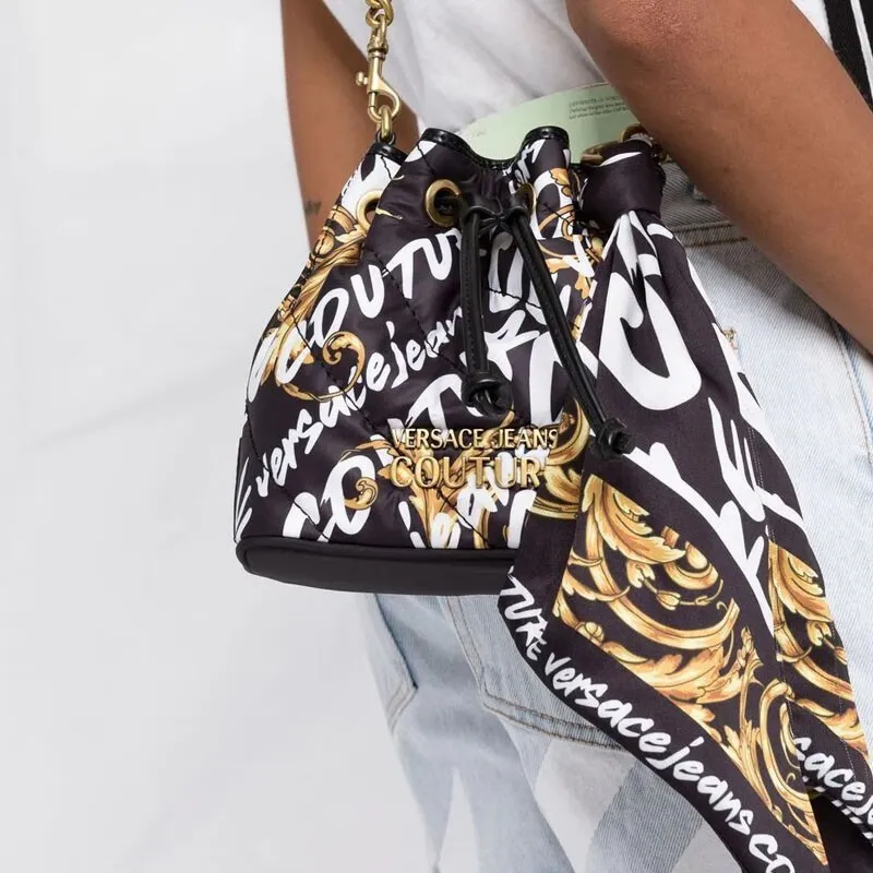 VERSACE JEANS COUTURE Fabric Bucket Bags Shoulder Bag Crossbody Bag Regular Women's Black-3