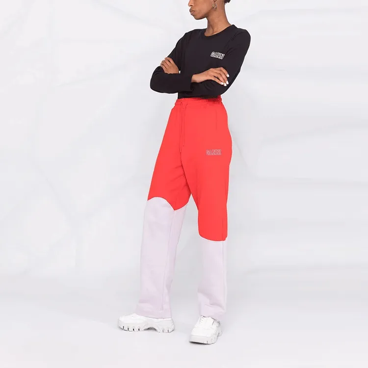 GANNI Knitted Sweatpants Women's Red-3