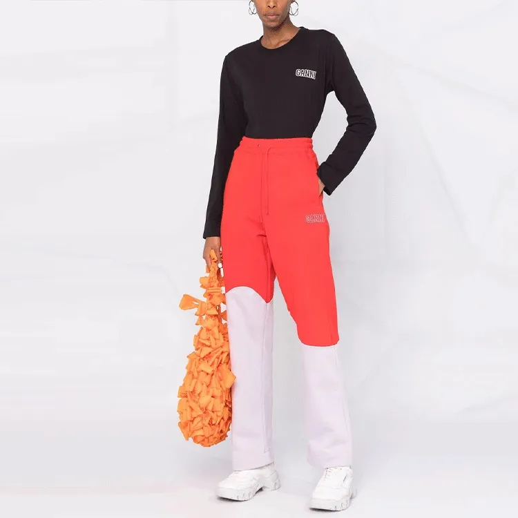 GANNI Knitted Sweatpants Women's Red-1