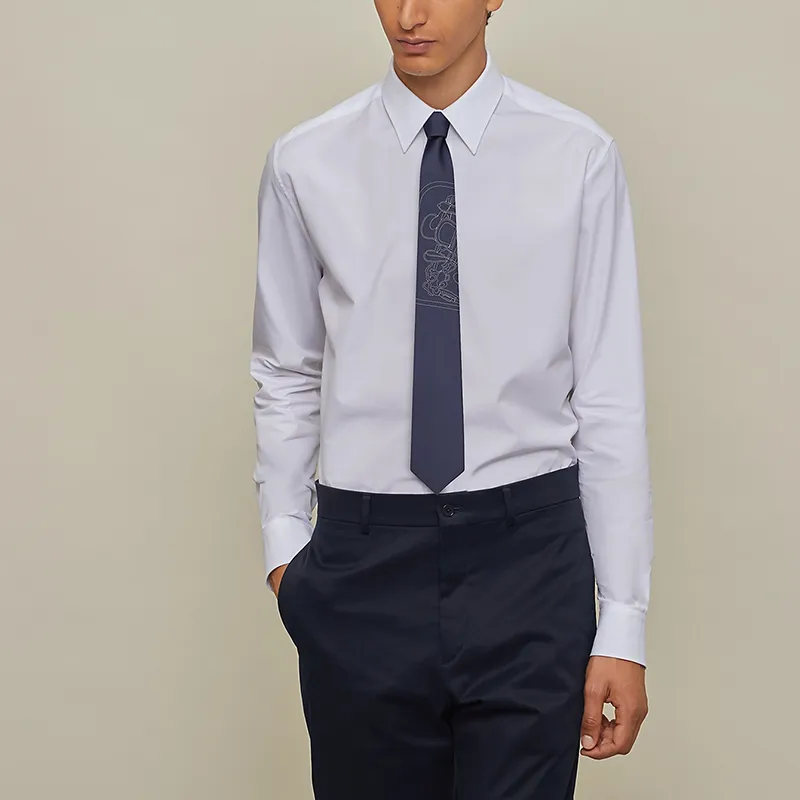 HERMES Brides De Gala Ties Men Marine Blue/Cream-1