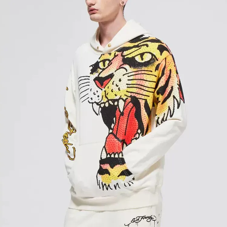Ed Hardy Sweatshirts Men Ivory White-2