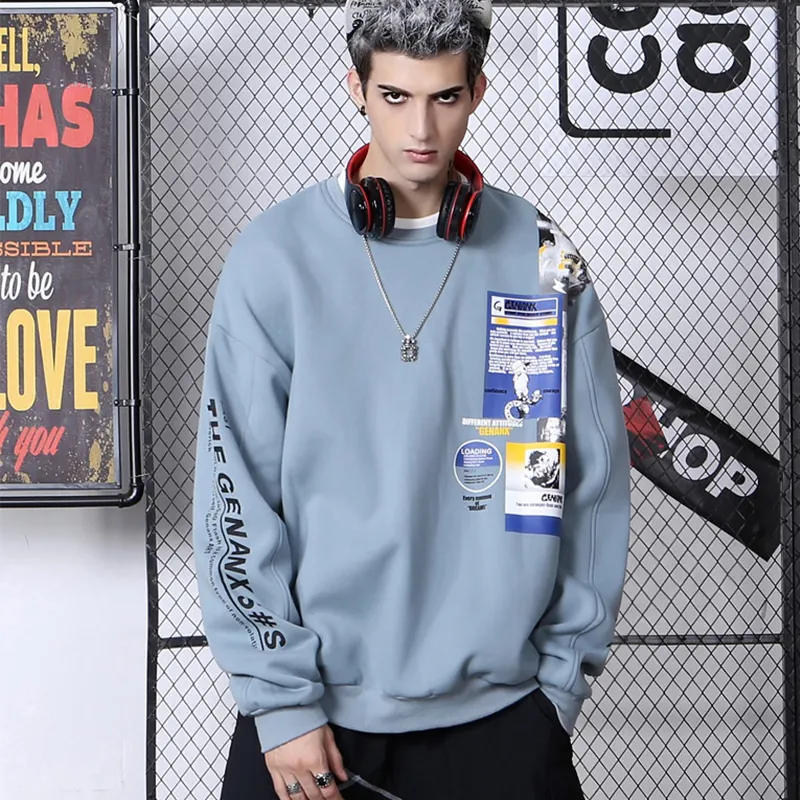 GENANX Sweatshirt Unisex Gray Blue-2
