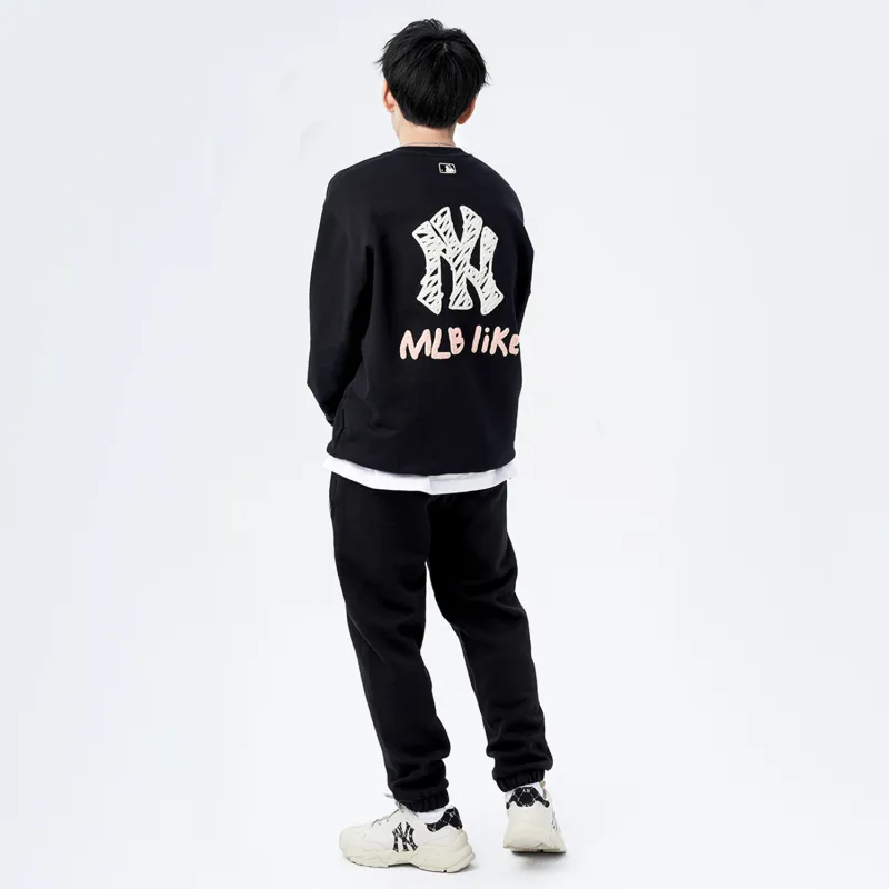 MLB New York Yankees Knitted Sweatpants Unisex Black-4