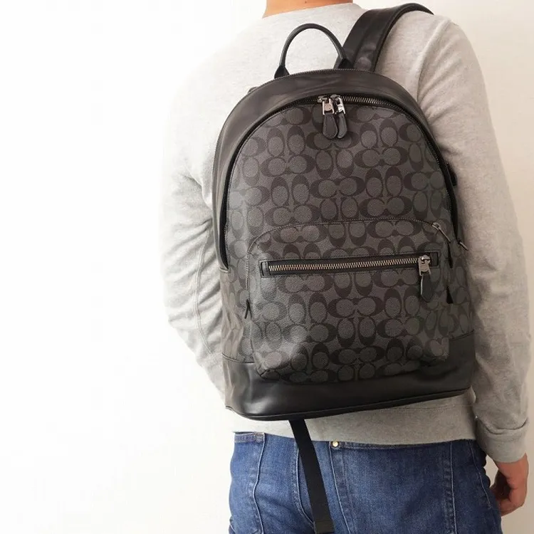 COACH West Backpack In Signature Canvas Black-3