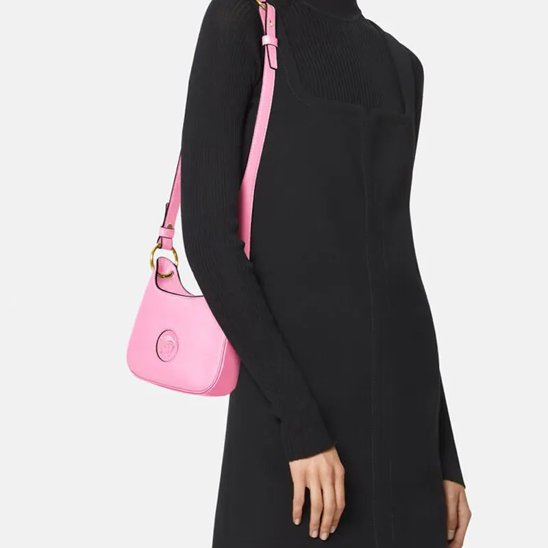 FANSIZHE Cow Leather Shoulder Bag Women's Pink-4