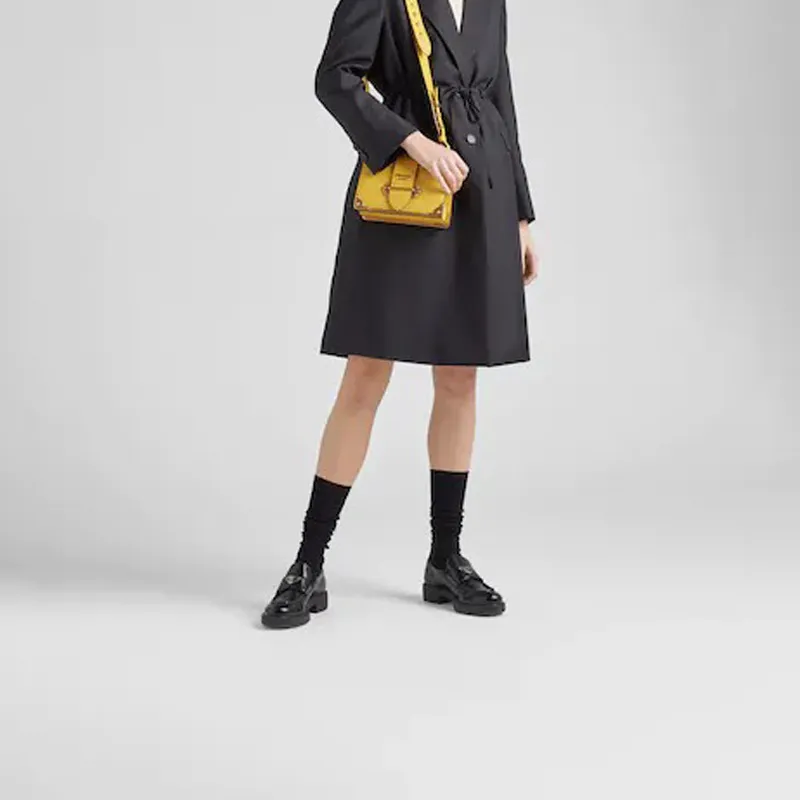 PRADA Cahier Leather Handbag Shoulder Bag Crossbody Bag Regular Women's Sunlight Yellow Color-3