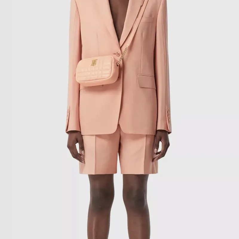 Burberry Lola Bag Lambskin Camera Bag, Handheld Shoulder Bag, Crossbody Bag Mini Women's Peach Pink-6