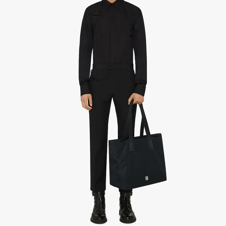 GIVENCHY 4G Nylon Tote Bag Shopping Bag Shoulder Bag Crossbody Bag Handbag Men's Black-3