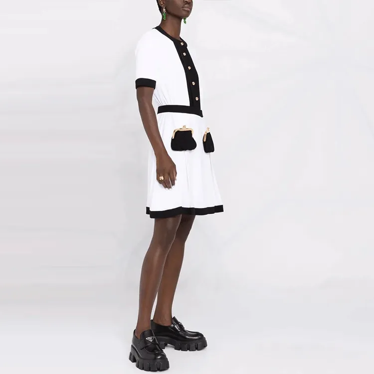 MOSCHINO Short-Sleeved Dresses Women's White-3