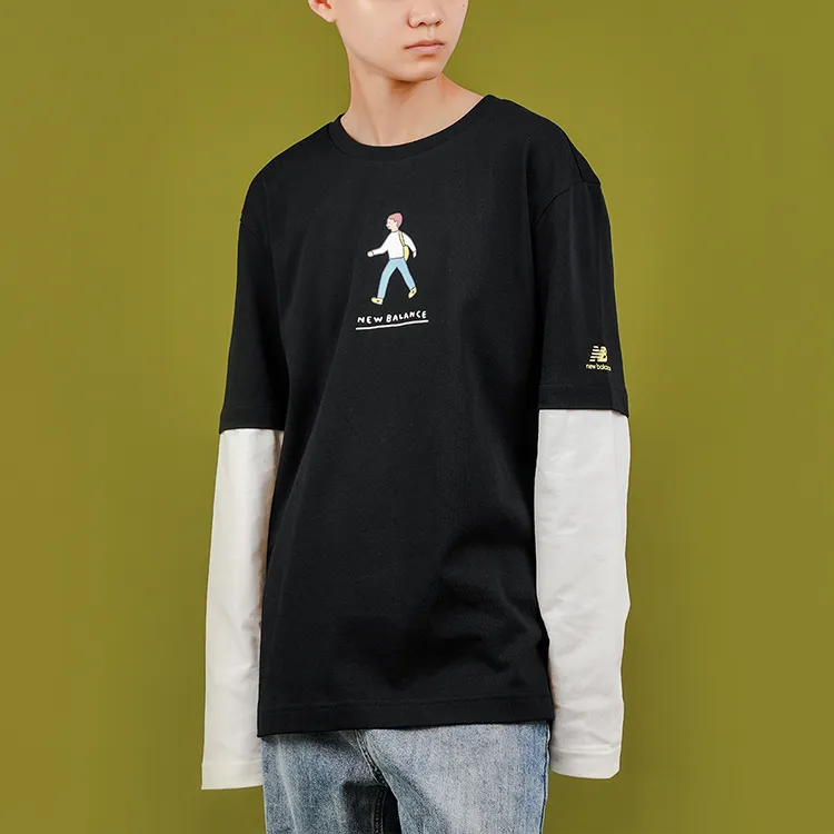 New Balance x ZERO PER ZERO Set in Sleeve T Shirt Unisex Black-2