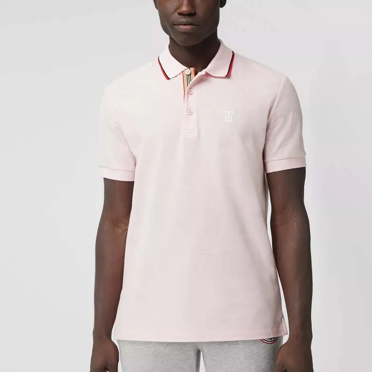 Burberry Polo Shirts Men Pink-2