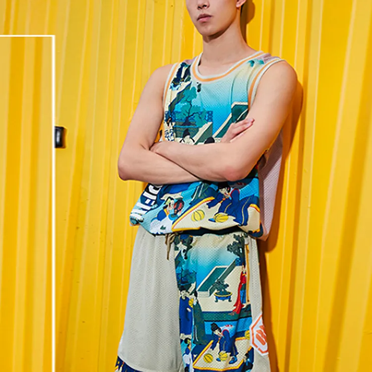 LiNing BADFIVE Basketball Jerseys Men's Yellow Gray-2