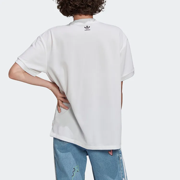 Adidas Originals Set in Sleeve T Shirt Women's White-3