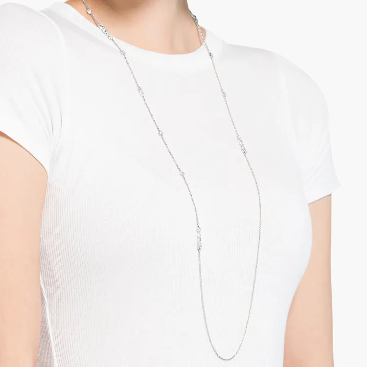 Swarovski Tennis Deluxe Necklaces Women's Silver-3
