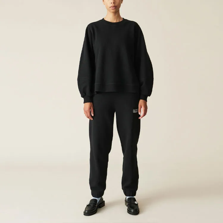 GANNI Puff Sleeve Sweatshirt 'Black'-3