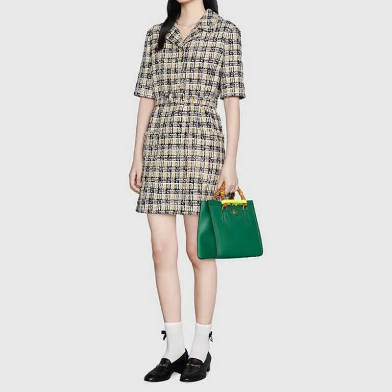 GUCCI Diana Leather Tote Bag Shopping Bag Shoulder Bag Crossbody Bag Handbag Small Size Women's Emerald Green-10