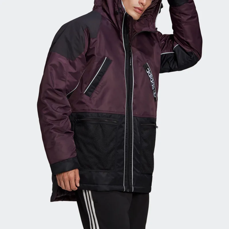 Adidas Originals Down Jackets Men Bright Pink Red Fluorescent-2