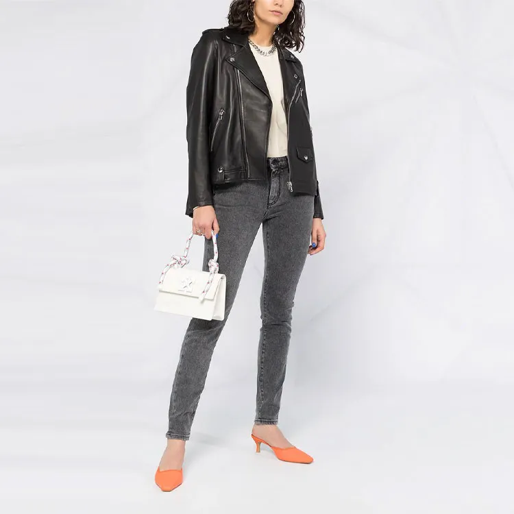 OFF WHITE Skinny Denim Jeans Dark Grey/White-2