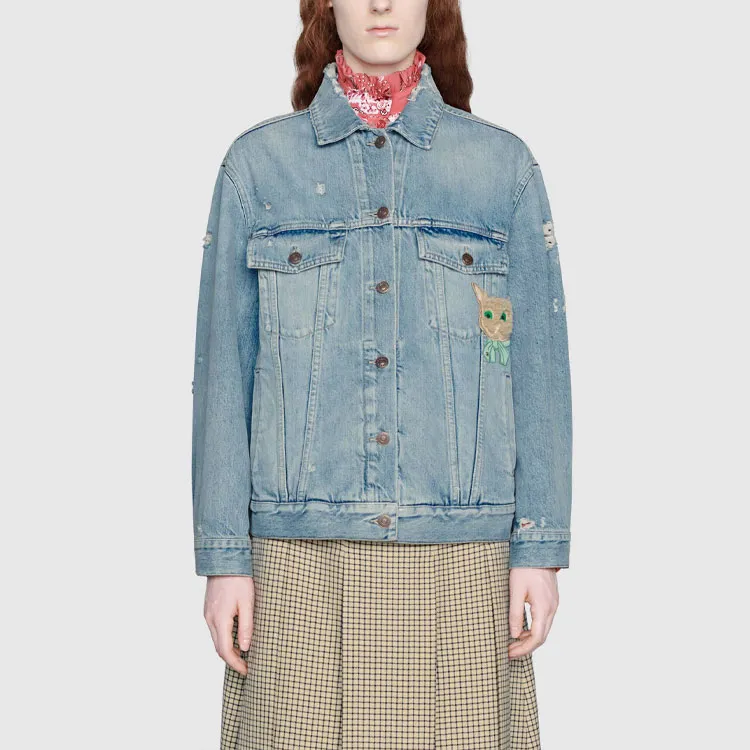 GUCCI Denim Jackets Women's Blue-1