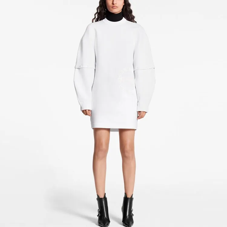 LOUIS VUITTON Long Sleeved Dress Women's White-1
