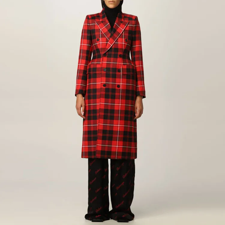 Balenciaga Hourglass Coats Women's Red-2