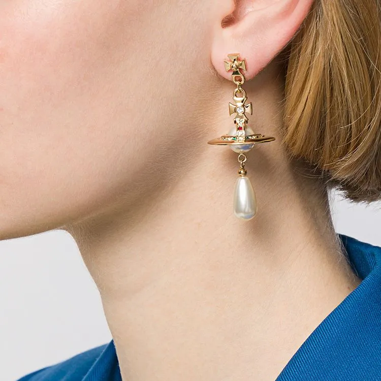 Vivienne Westwood Orb Embellished Drop Earrings-1