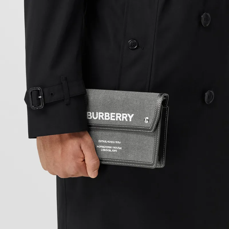Burberry Horseferry Canvas With Leather Canvas Bag Shoulder Bag Crossbody Bag Regular Men's Black/Gray-5