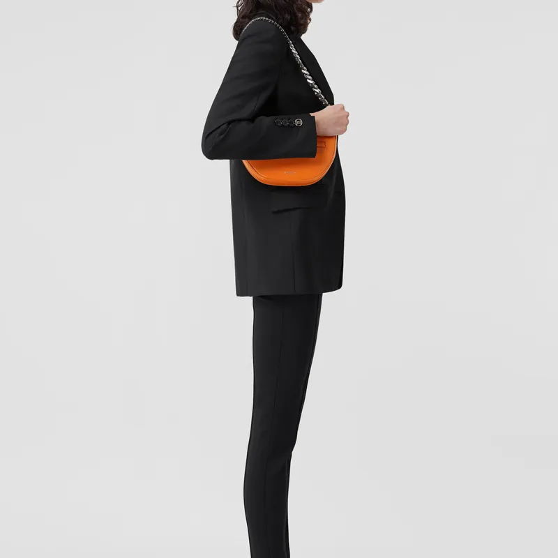 Burberry Olympia Calfskin Shoulder Bag Crescent Bag Handbag Shoulder Bag Women's Orange-5
