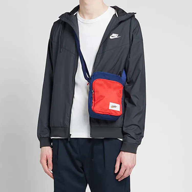 Nike Heritage Polyester Shoulder Bag, Crossbody Bag Regular Unisex Dark Blue/Red-1