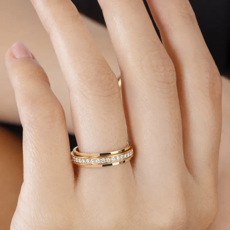 PIAGET Possession Turn Life On 18K Rose Gold Rings Women's-1