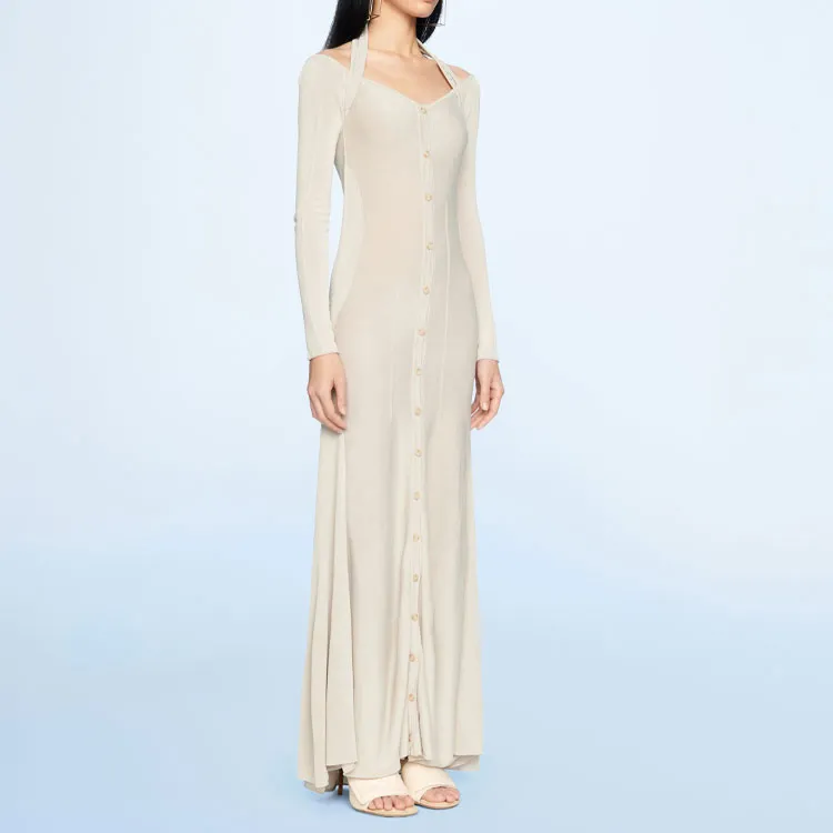 Jacquemus Long-Sleeved Dresses Women's Light Gray-3