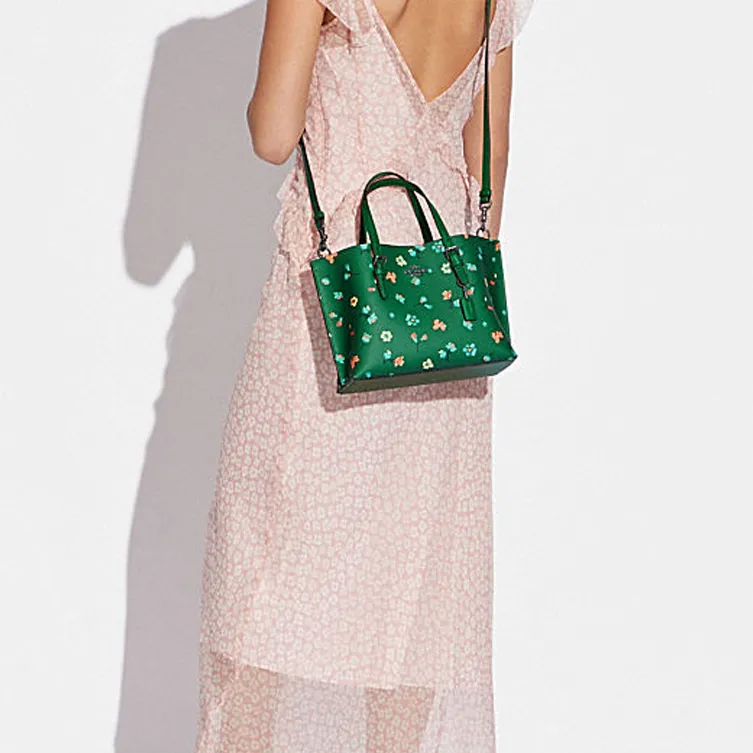 COACH Mollie Leather Tote Bag, Shopping Bag, Handbag, Shoulder Bag Medium Size Women's Green-3
