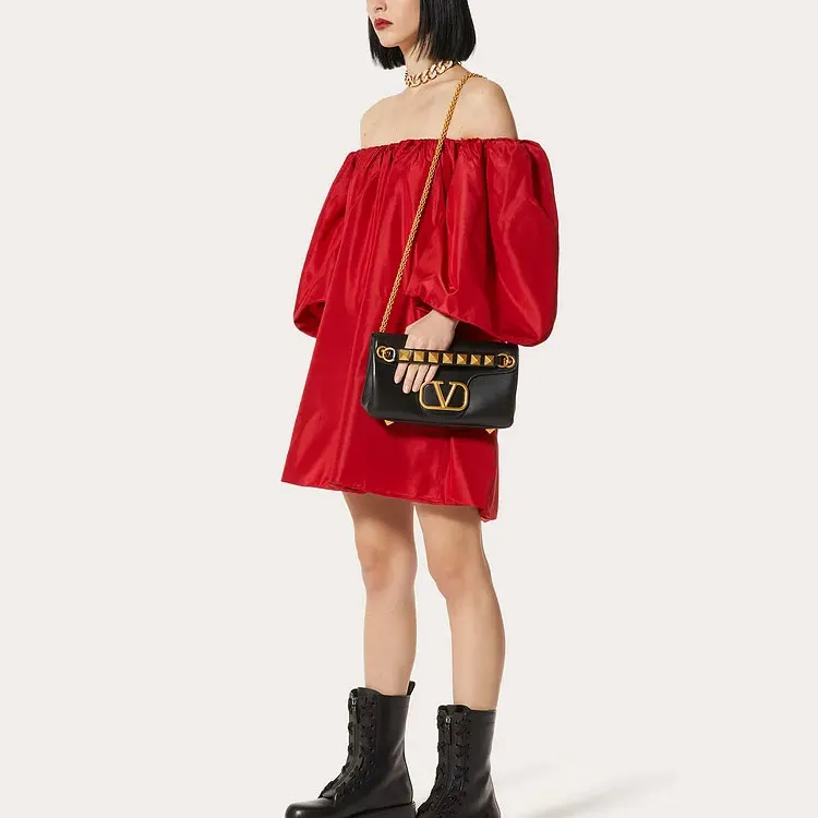 Valentino Long-Sleeved Dresses Women's Red-3