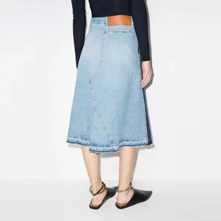 LOEWE Denim Long Skirts Women's Blue-1