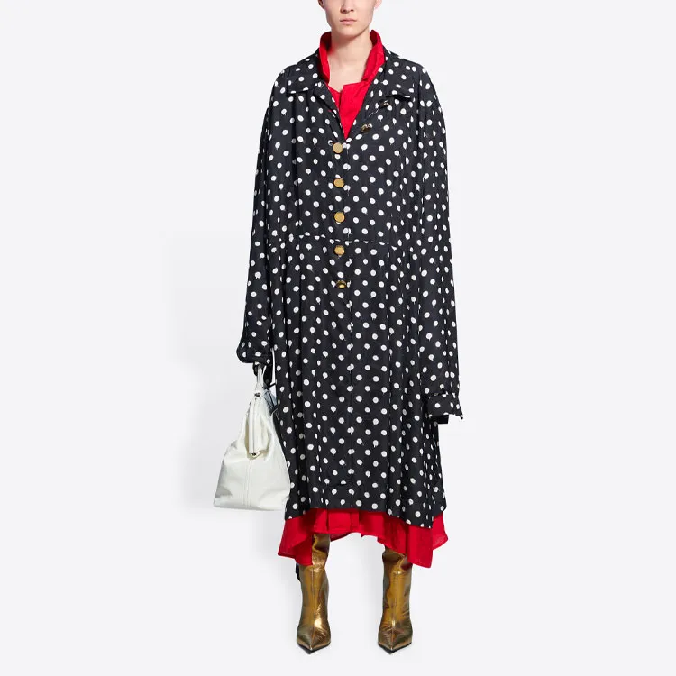Balenciaga Spray Dots Reversible Coat Dress-2