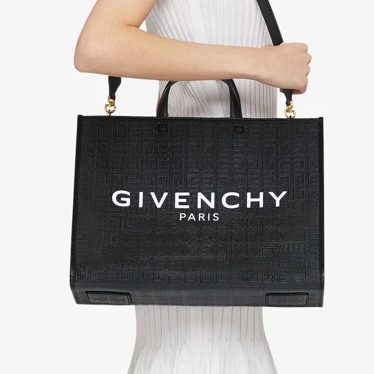 GIVENCHY Cow Leather Tote Bag Shopping Bag Shoulder Bag Crossbody Bag Handbag Medium Size Women's Black-4